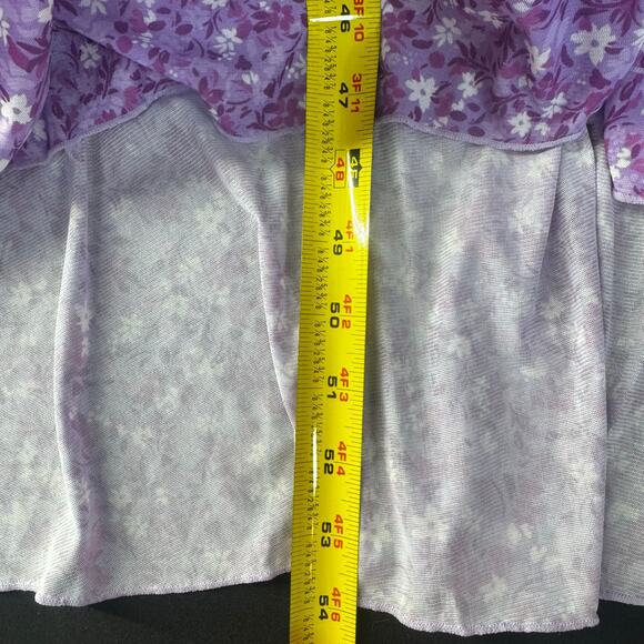 Draper James RSVP Floral Wrap Dress Size L Purple Flowers Midi Length - Picture 8 of 13